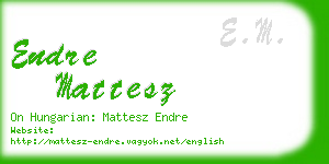 endre mattesz business card